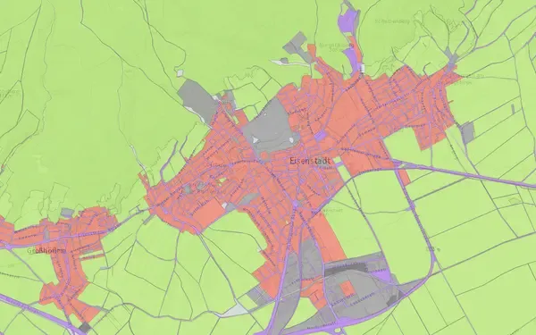 Flächenwidmung Burgenland: Kartenausschnitt aus der Grundblick-Karte